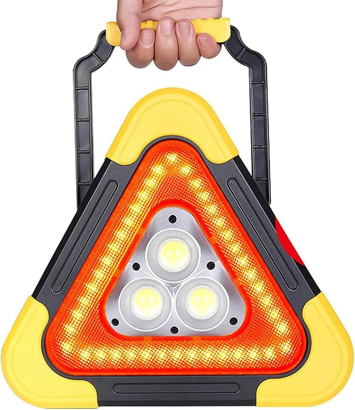 Car Tripod Warning Sign, Solar Waterproof Triangle Emergency Lights, Solar Charging/3-Position Adjustment, for Car Maintenance Roadside Assistance.