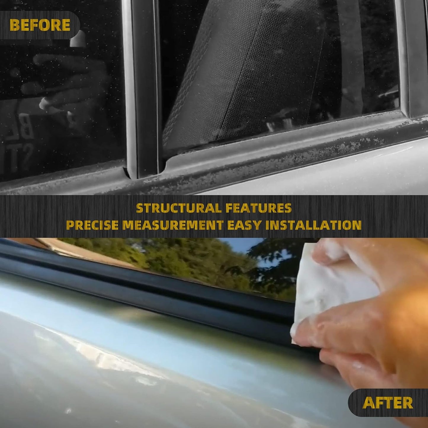 Dasbecan Weatherstrip Window Seal Car Window Moulding Trim 4pcs Compatible with Toyota Prius 2010-2015 Replaces# 75720-47021 75710-47021 75740-47021 75730-47021