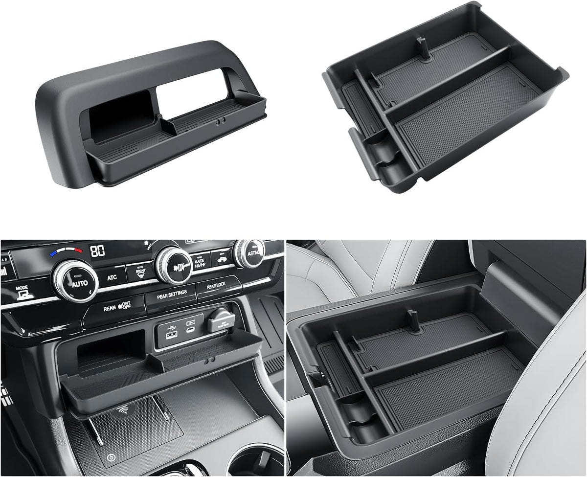 BIBIBO 2Pack for 2026 Honda Passport Center Console Organizer 2026 Honda Passport/Passport Hybrid Center Organizer Tray 2026 Passport Middle Insert Tray 2026 Passport Accessories