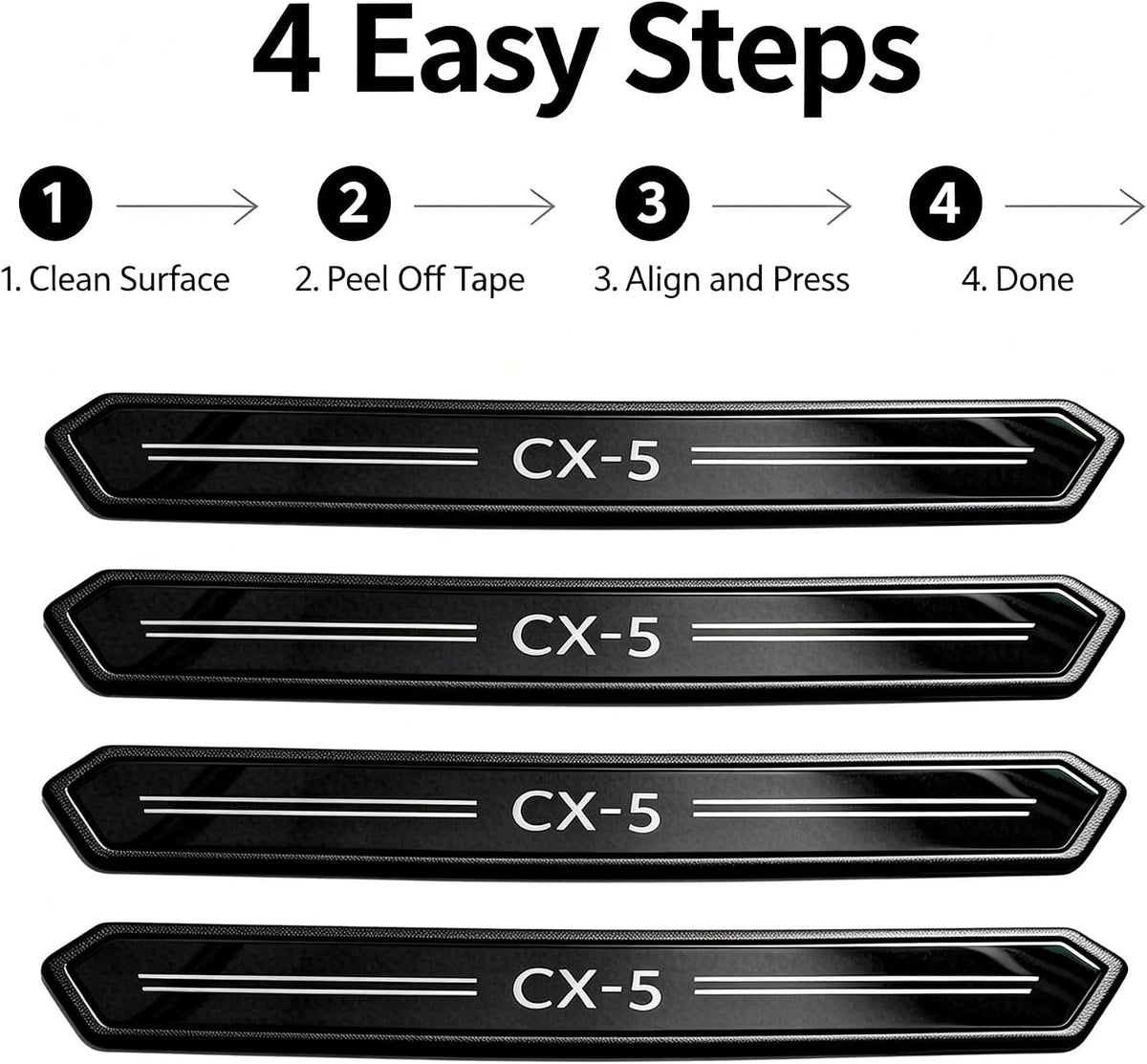 Door Sill Protector Trim Guard for Mazda CX-5 2026 2027, Accessories Plates Cover Auto Interior Accessory Kick Panels