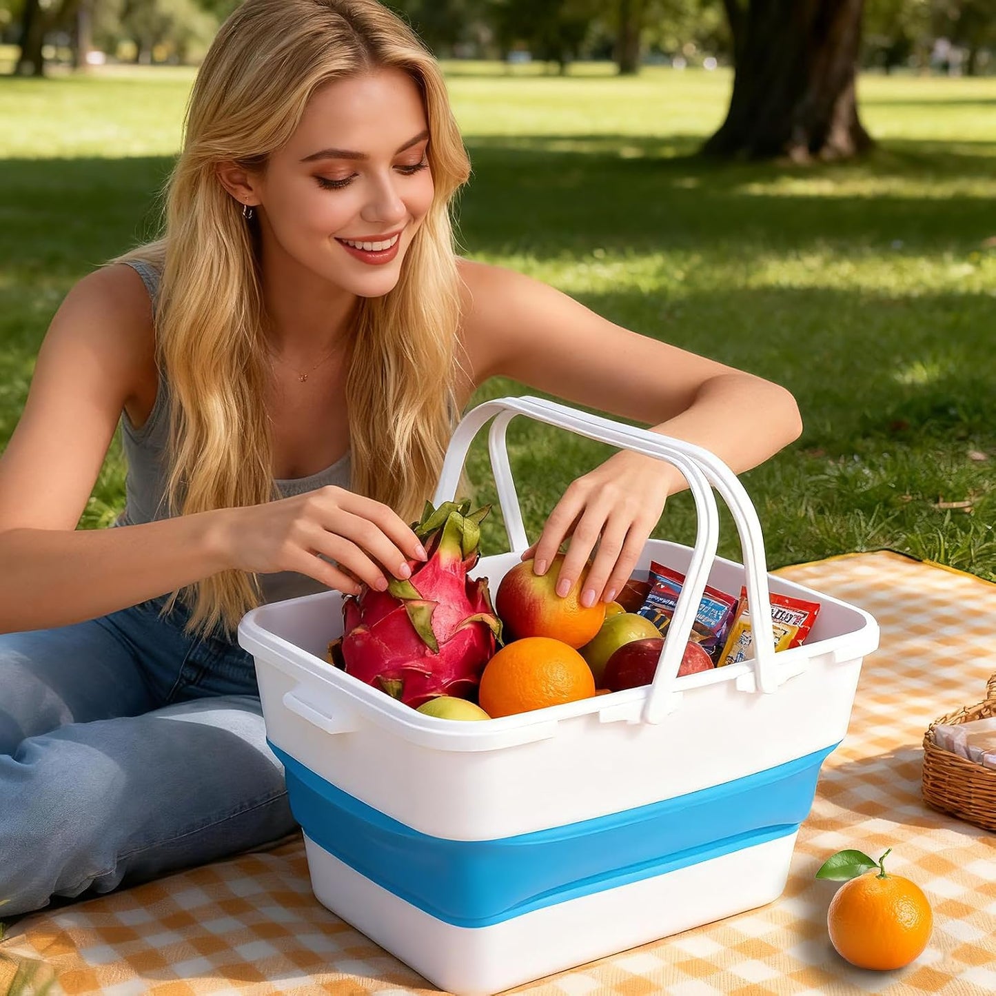 Collapsible Bucket,13 L Foldable Fish Bucket with Lockable Lid,Multifunctional Container for Live Fishing Lure,Collapsible Washing up Bowlfor Home & Car (Grey)