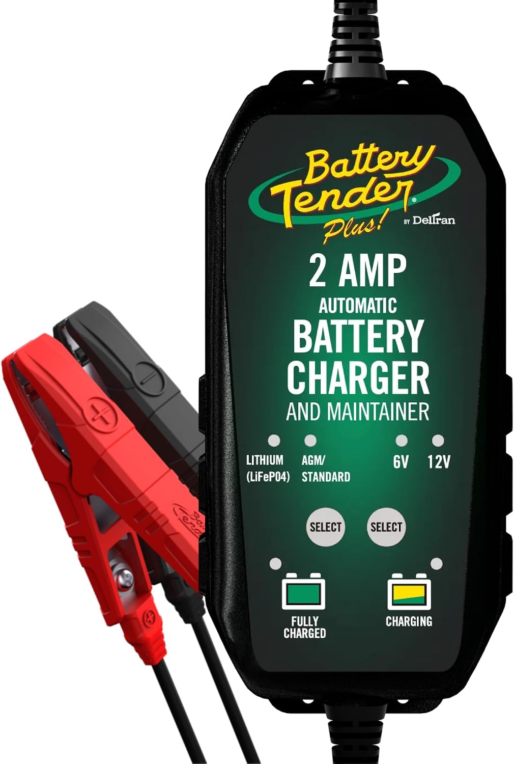 Battery Tender 6V/12V, 2 AMP Lead Acid & Lithium Selectable Battery Charger