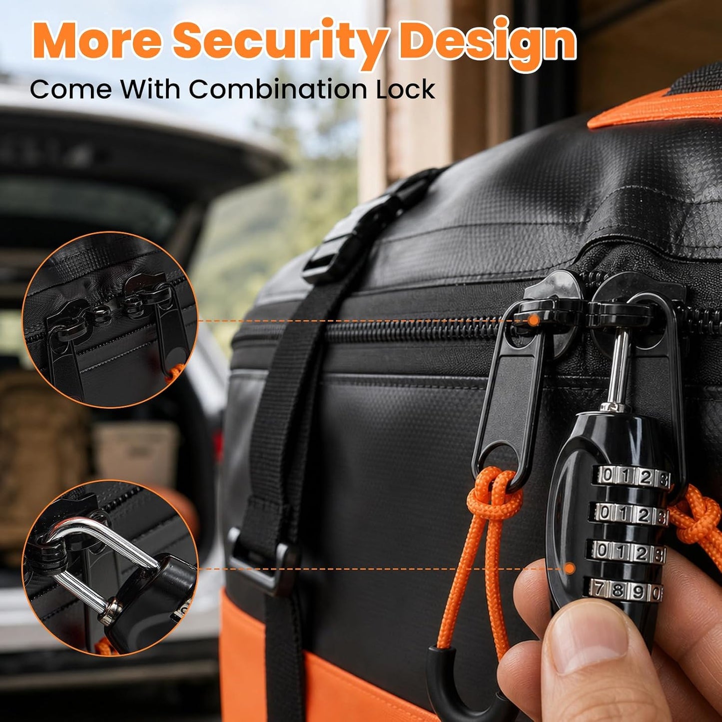15 Cubic Feet Heavy Duty Waterproof Car Rooftop Cargo Carrier Bag | for All Vehicles with/without Rack, Includes Anti-Slip Mat, Reinforced Straps, Door Hooks, Storage &amp; Luggage Lock