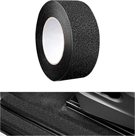 Car Door Entry Guard, 16.4 Ft Anti-slip Door Sill Guard Trim, PEVA Anti-scratch Protective Film for Sill and Trunk, DIY Self-adhesive Modification Accessory for Cars Trucks SUVs (Black)