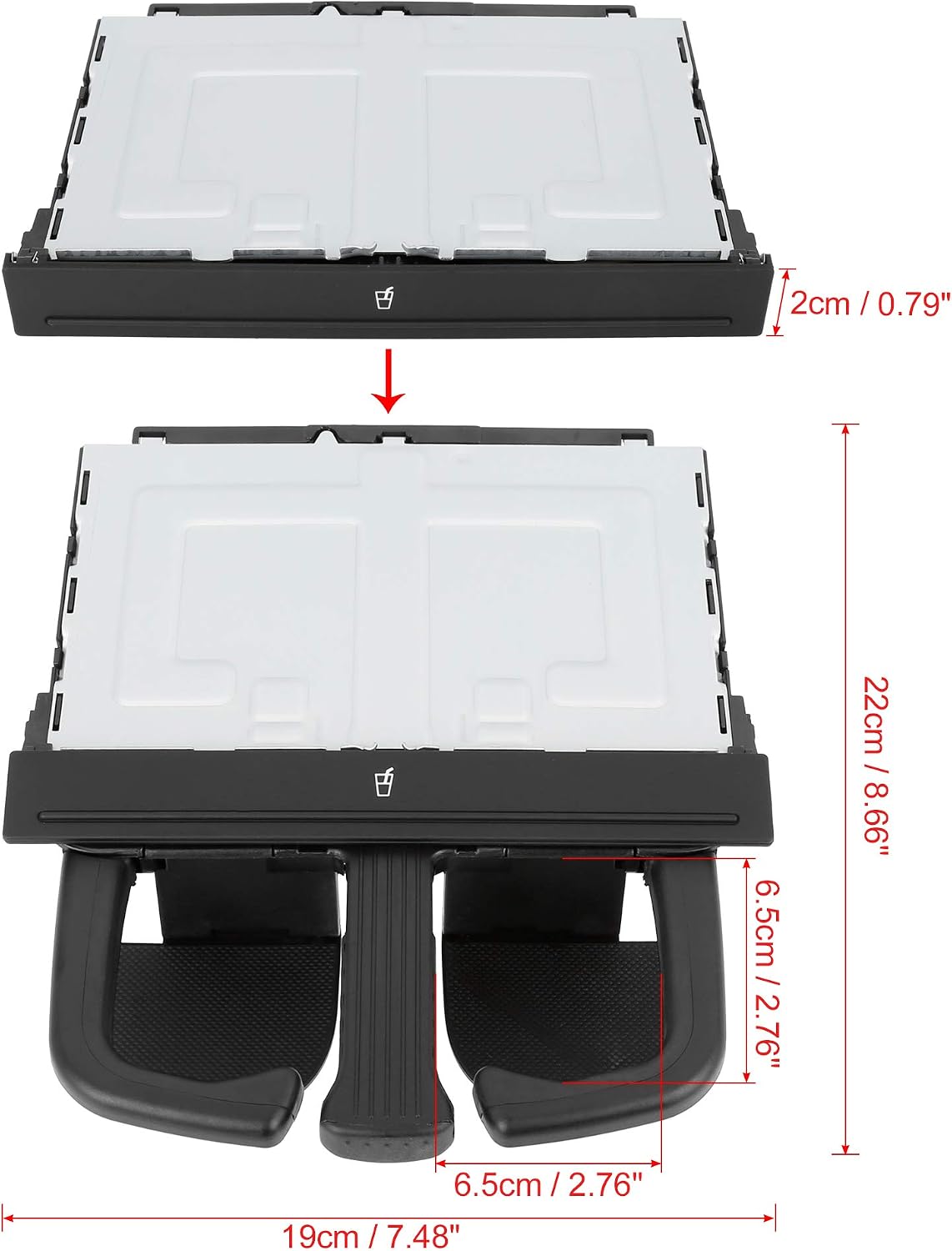 X AUTOHAUX 8P0885995B Folding Car Center Console Cup Holder for Audi A3
