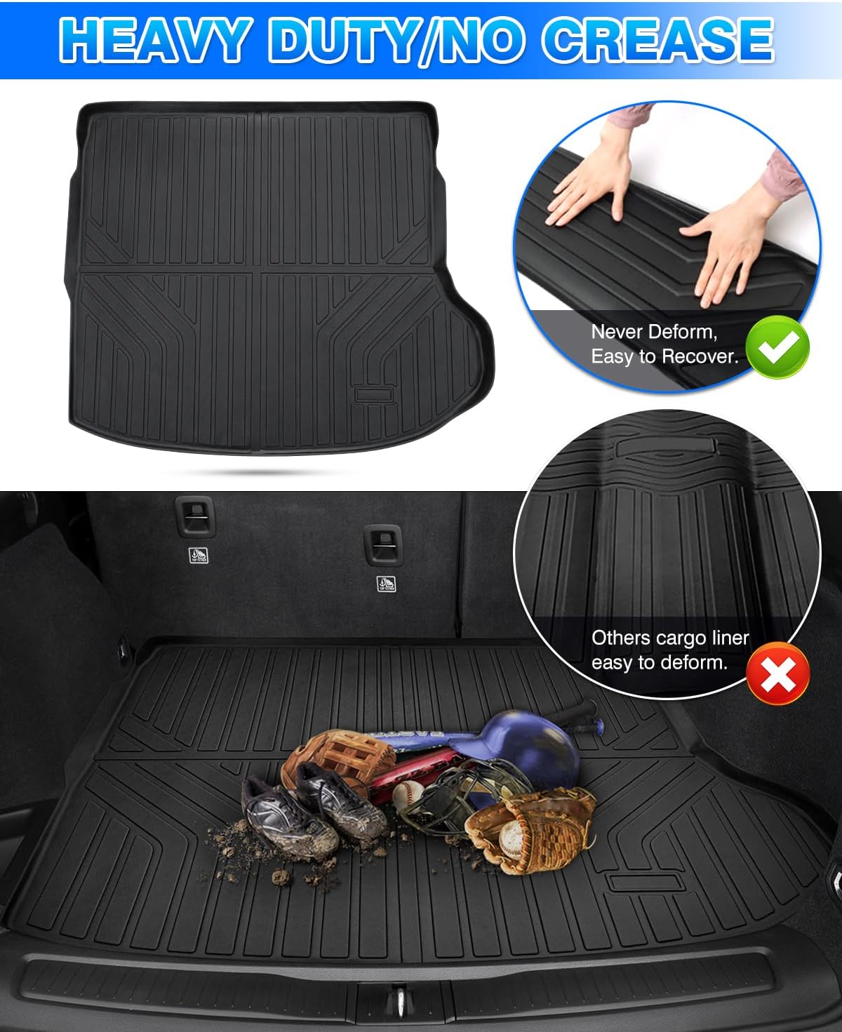 Cartist Cargo Liner for Jeep Grand Cherokee 2022-2026 5 Seater Only (NOT for WK or Grand Cherokee L), All Weather Trunk Mat for Cherokee Accessories, Heavy Duty Car Mats, Car Accessories
