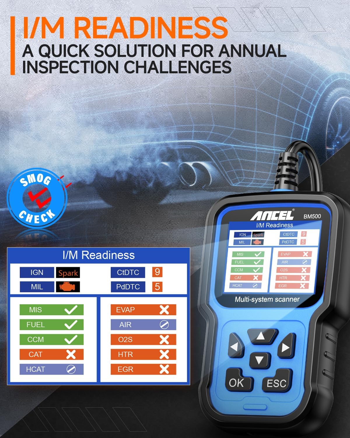 ANCEL BM500 OBD2 Scanner for BMW & MINI, Battery Registration