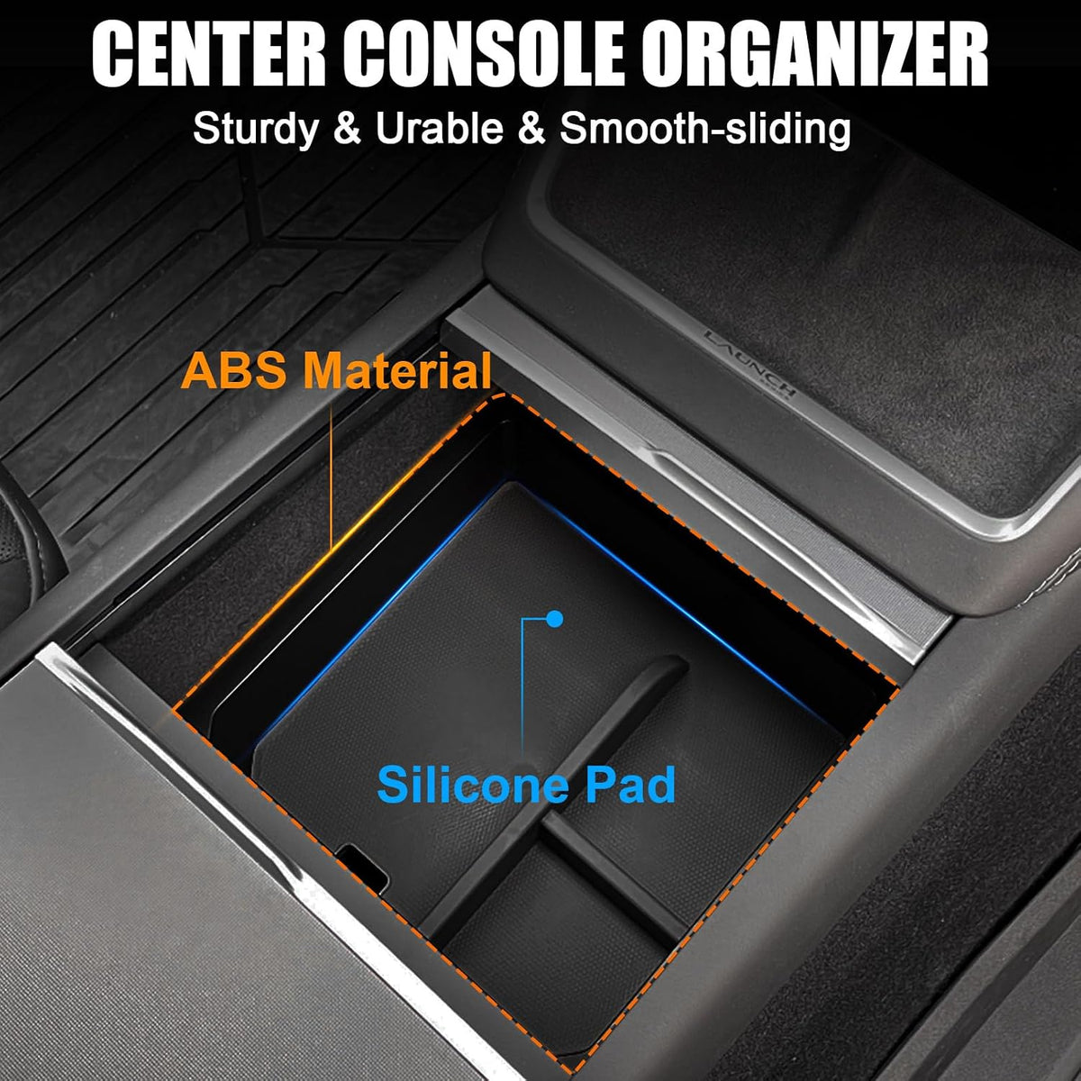 2 Pcs Center Console Organizer Trays for New Tesla Model Y 2025 2026 Juniper and Tesla Model 3 2024 2025 Highland Center Console and Armrest Box Accessories
