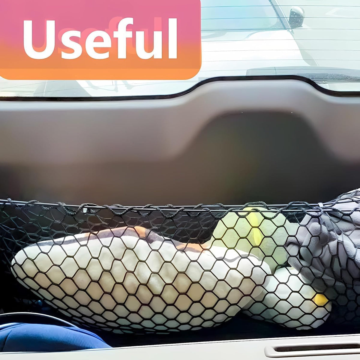 Rear Trunk Organizer Cargo Net Compatible with Genesis GV70 2022 to 2026