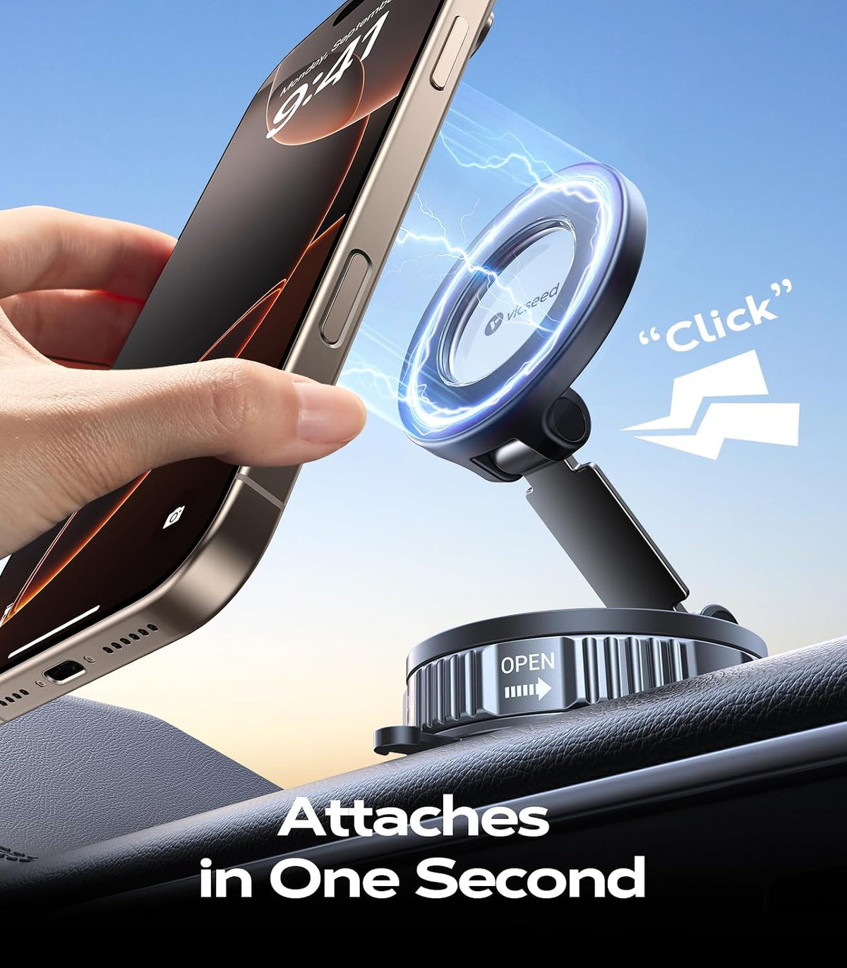 VICSEED Car Phone Holder for Magsafe Car Mount [85 LBS Strongest Suction]