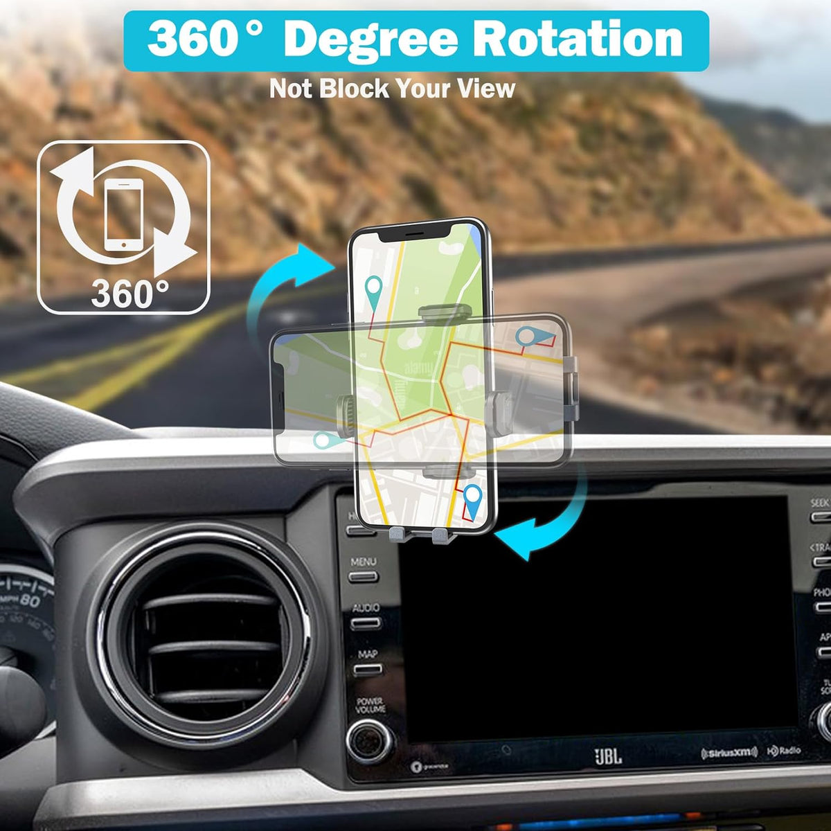 Adjustable Dashboard Metal Phone Mount Holder for 2016-2023 Toyota Tacoma