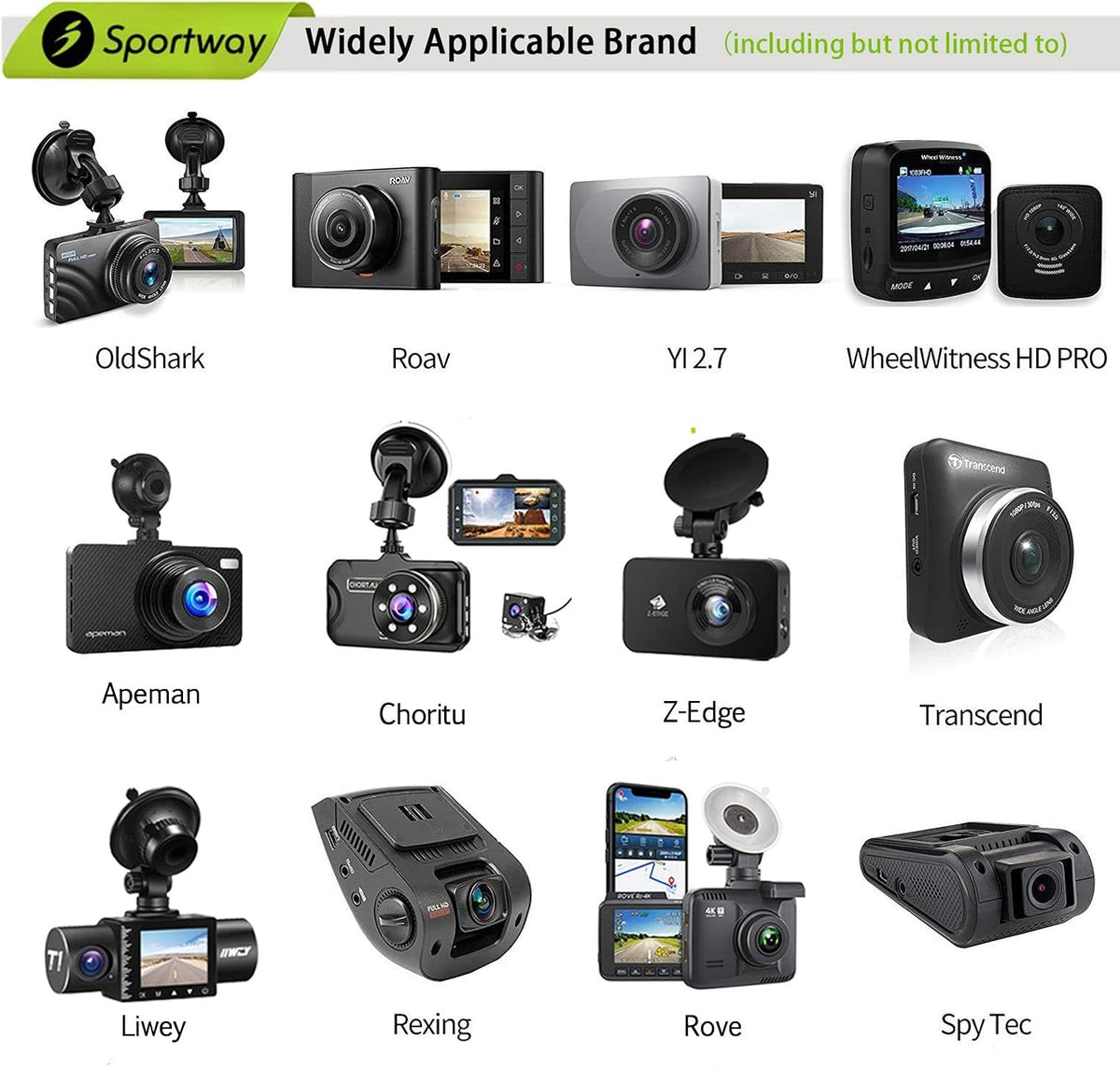 Sportway S80 Mirror Dash Cam Mount Holder, 100% Secure 360° Adjustable View