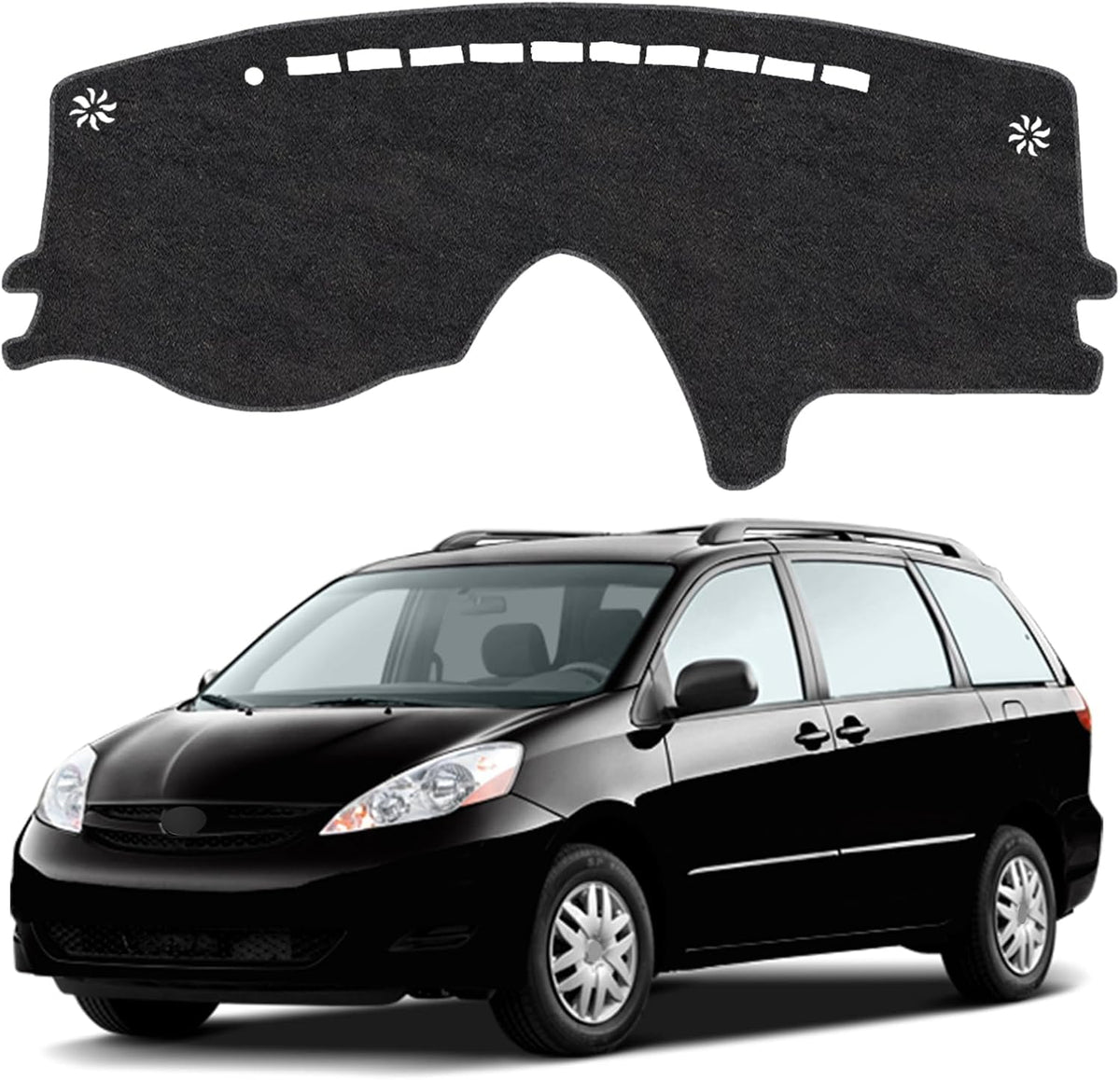 Dash Cover Mat Compatible with Toyota Sienna 2015-2020 Non-Slip Dashboard Cover Mat Sunshade UV Rays Protector Interior Accessories