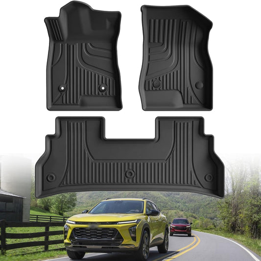 Original 2024 2025 2026 Trax Floor Mats for Chevrolet/Chevy Trax LS/1RS/LT/2RS/ACTIV Models - TTX LIGHTING Floor Liners Custom Fit 2025 2026 Chevy Trax 1st and 2rd Row Car Mats Interior Accessories