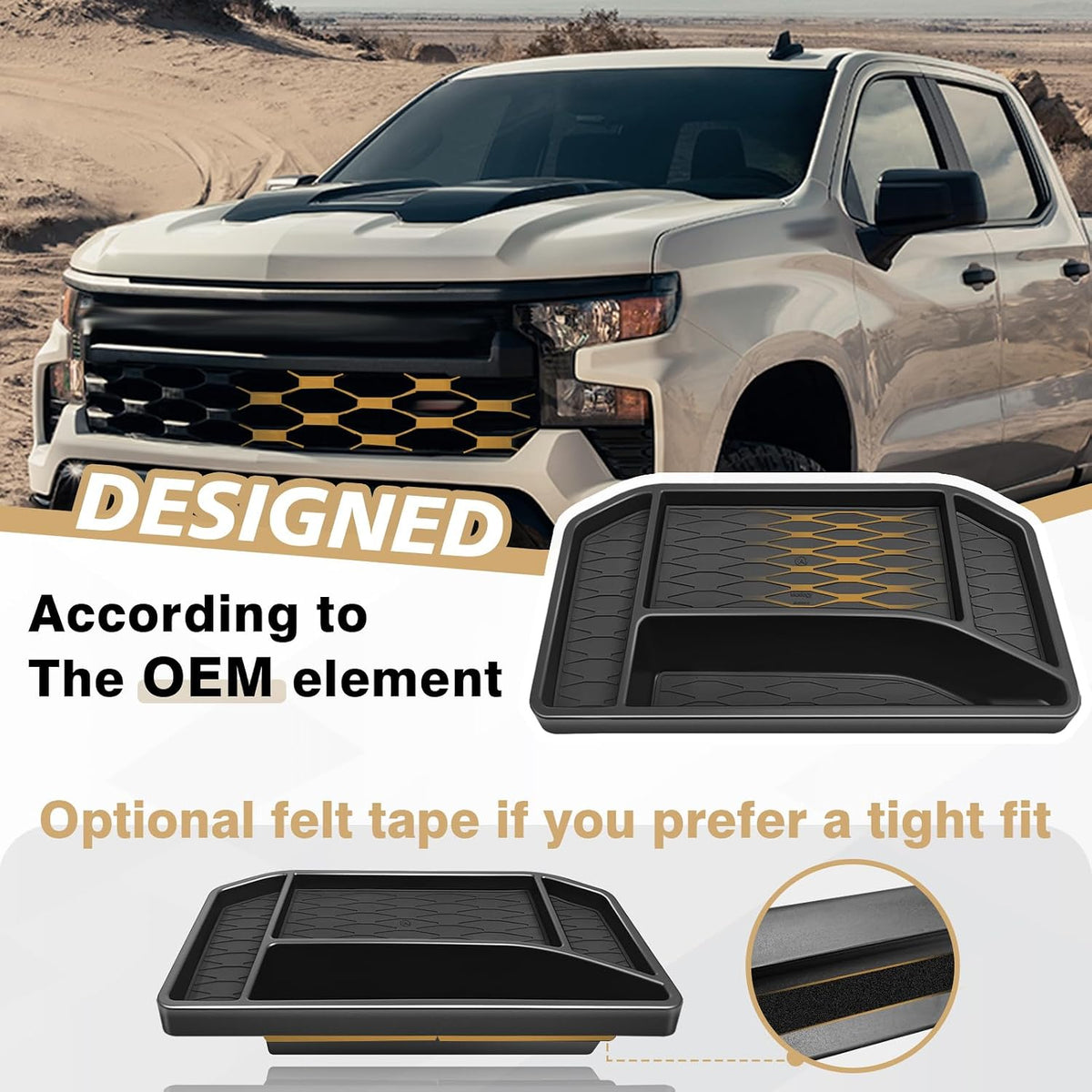 Muslogy Dashboard Organizer for 2022-2026 Silverado/Sierra, 13.4" Screen