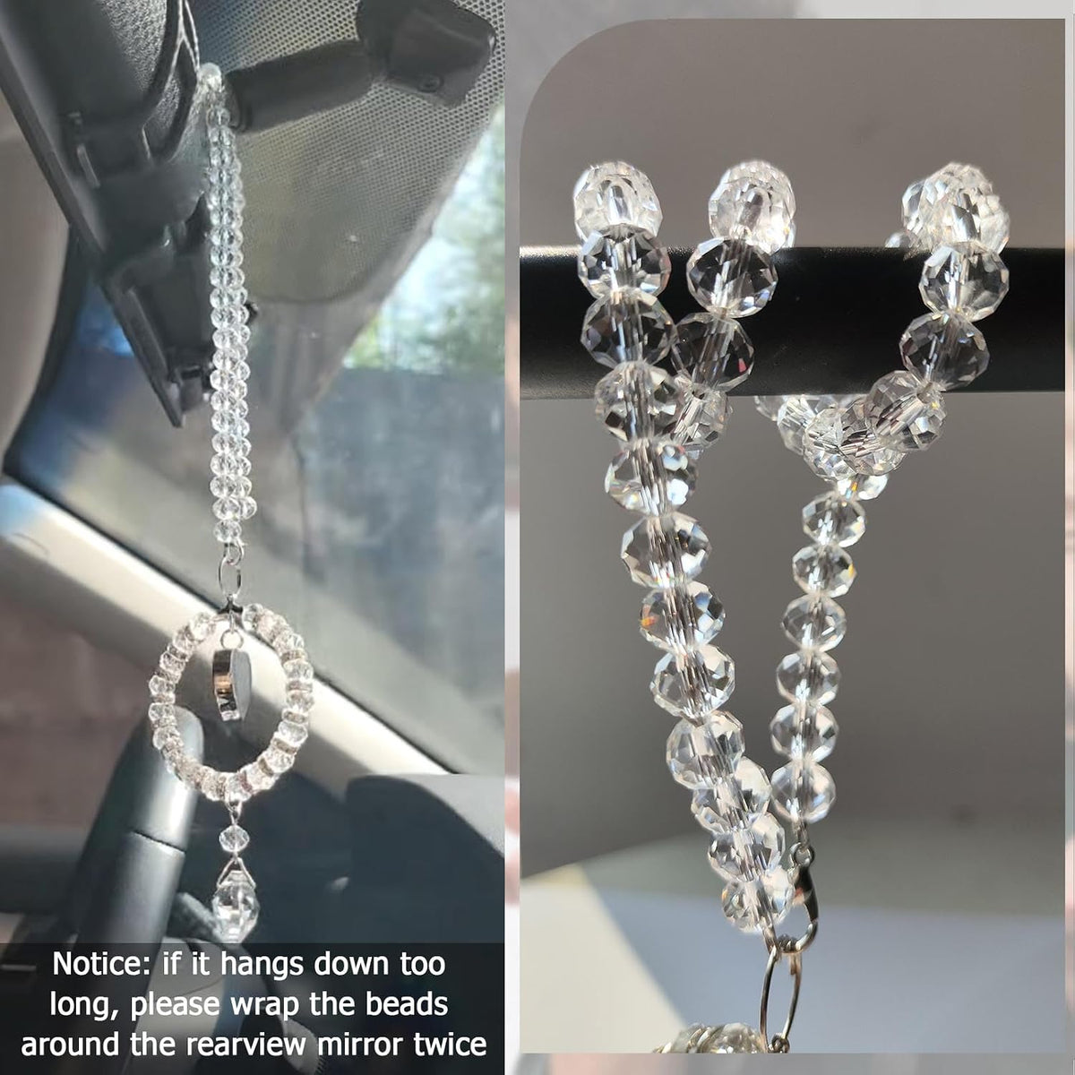 Crystal Suncatcher Mini Urn for Car Rear View Mirror Hanging Ashes Holder