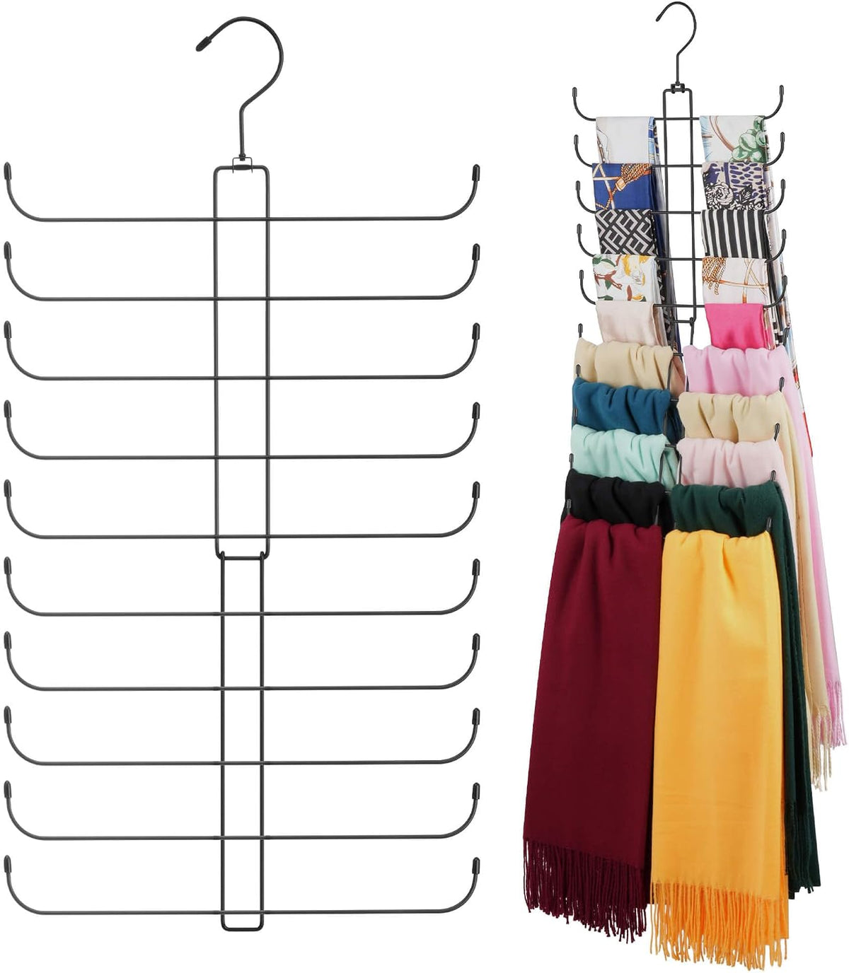 ZEDODIER 2 Pack Scarf Hanger, Scarf Organizer for Closet, Holds 40 Scarves