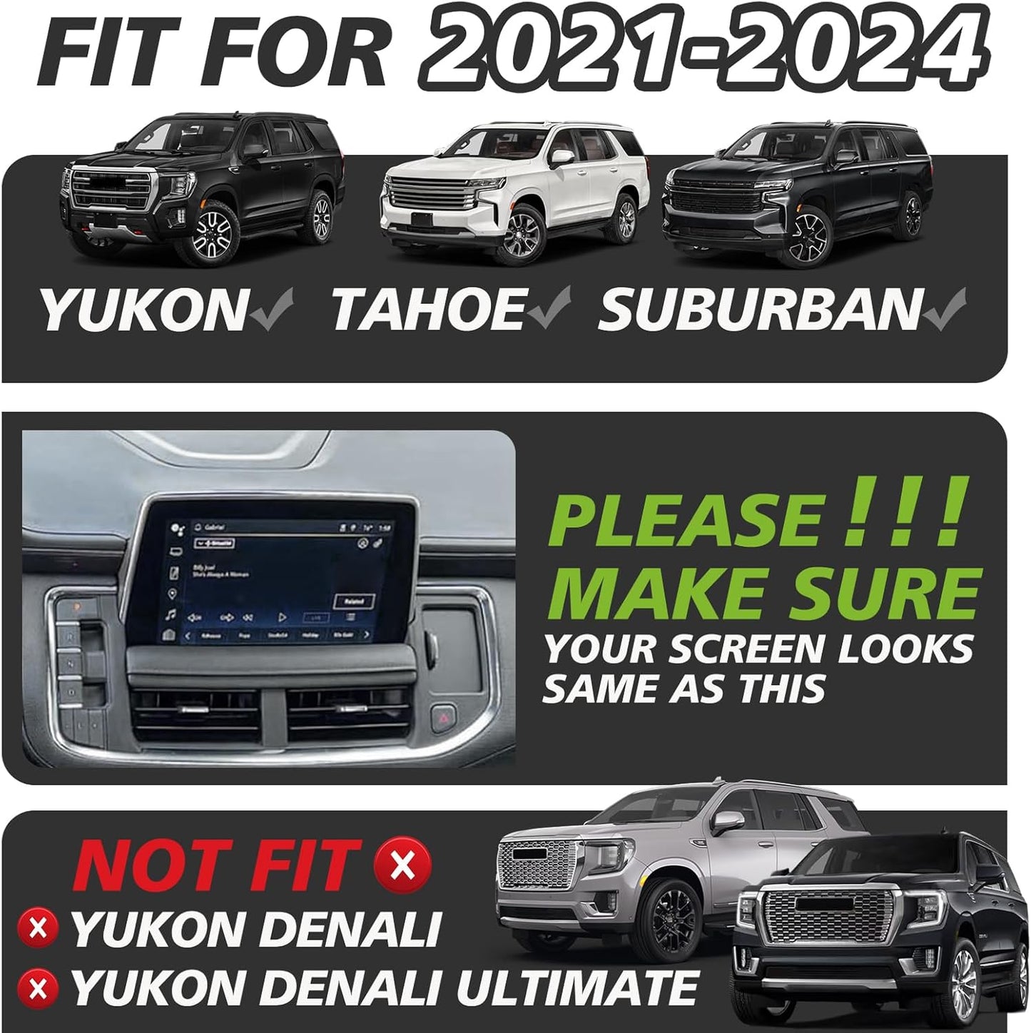 Muslogy Dashboard Storage Box Compatible with 2021 2022 2023 2024 GMC Yukon Chevy Tahoe Suburban Accessories Insert Behind Screen Console Organizer for Tahoe Suburban 2021-2024 Not for Denali(Brown)