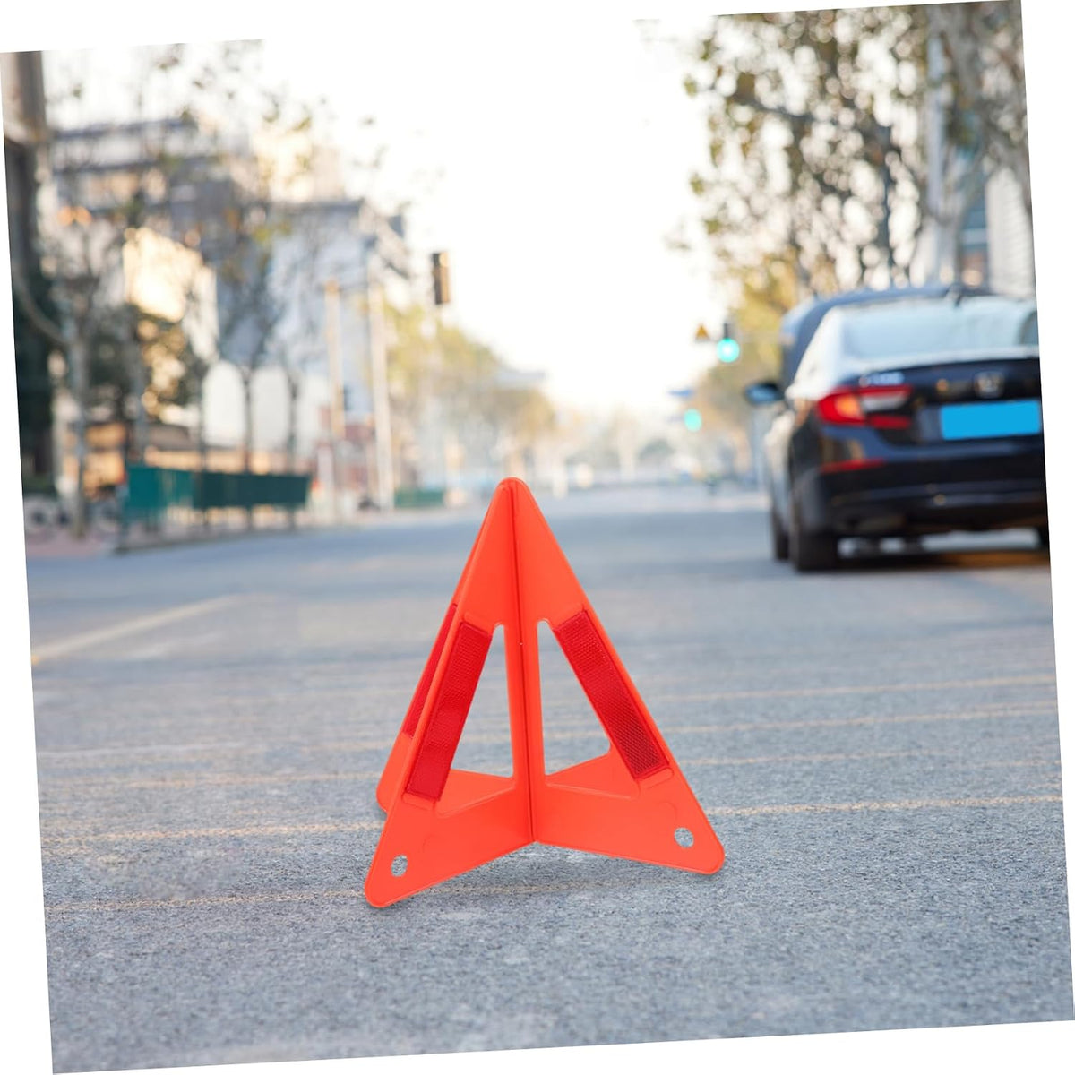 Plastic Reflective Triangle Road Warning Signs 2 Sets for Trucks