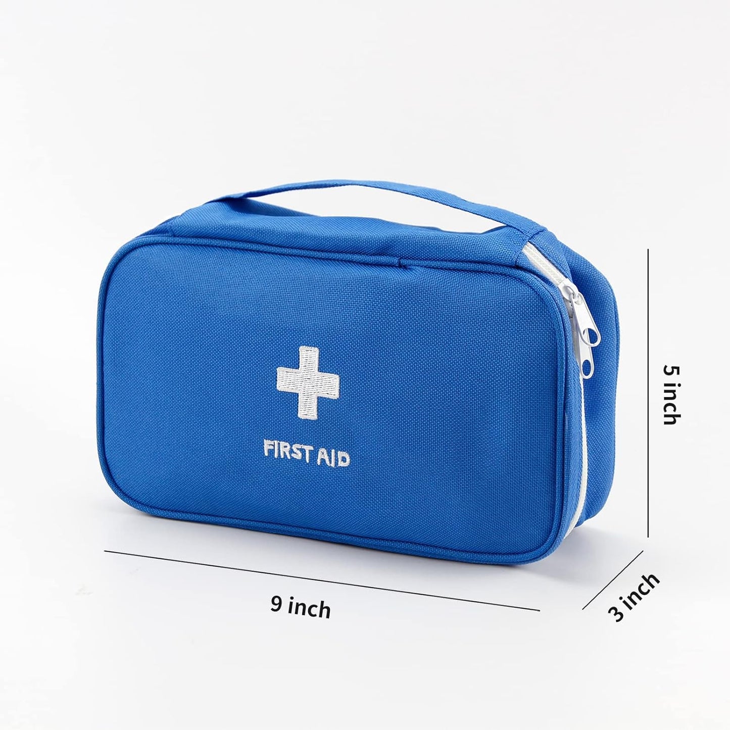 TOPASION Portable Empty First Aid Kit Bag, Travel Medicine Pouch, Small Medical Bag (2 Pieces Blue)