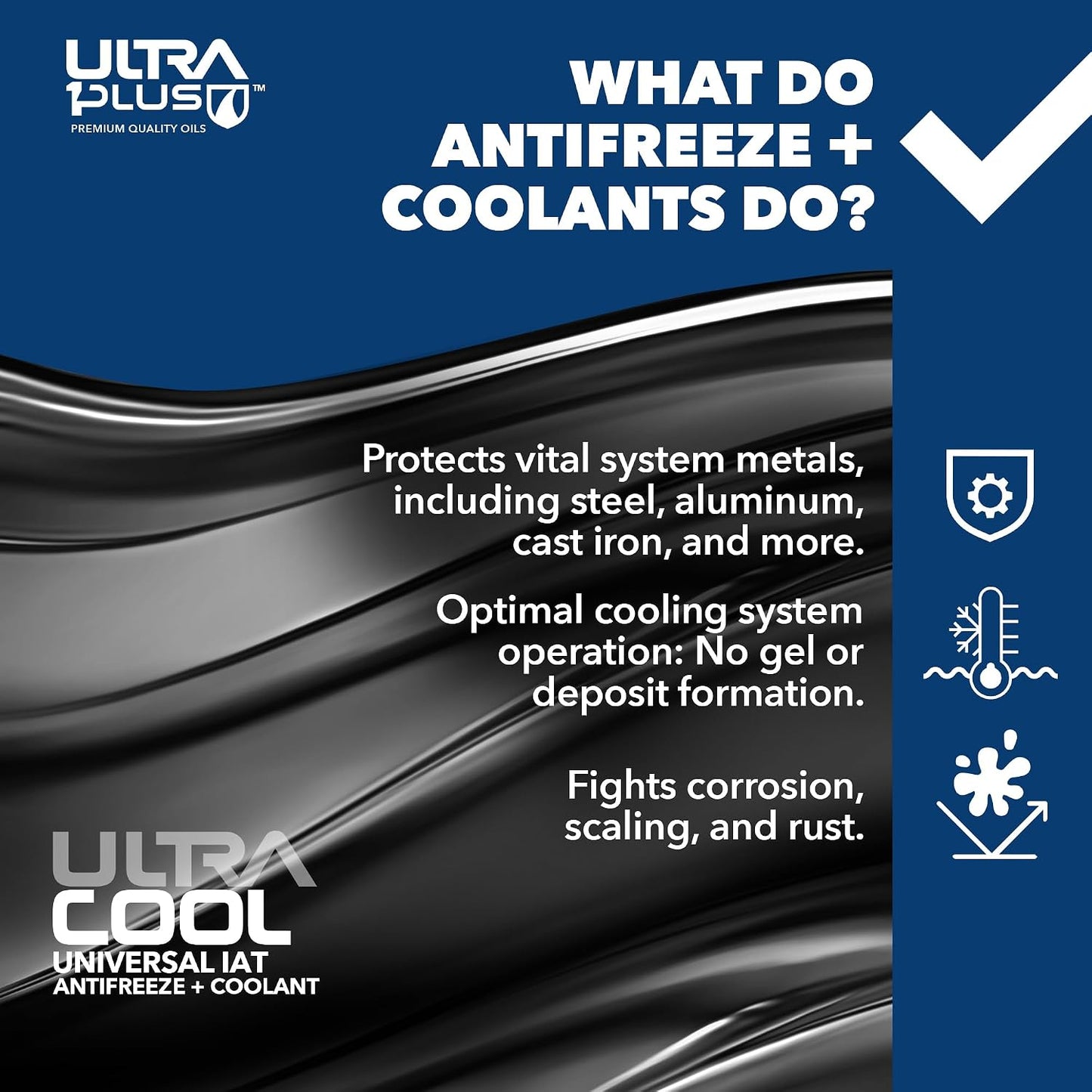 ULTRA 1PLUS Antifreeze Coolant - UltraCool Universal PREMIXED 50/50 - Ready to Use Engine Coolant - Gallon