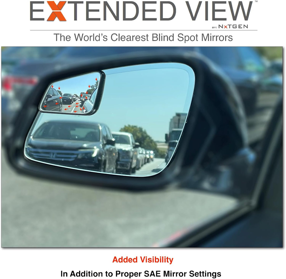 NXTGEN Custom Blind Spot Mirrors - Compatible with 2020-Present Toyota Supra MKV With Blind Spot Monitoring - Extended View - 2 Piece Set (Left & Right)