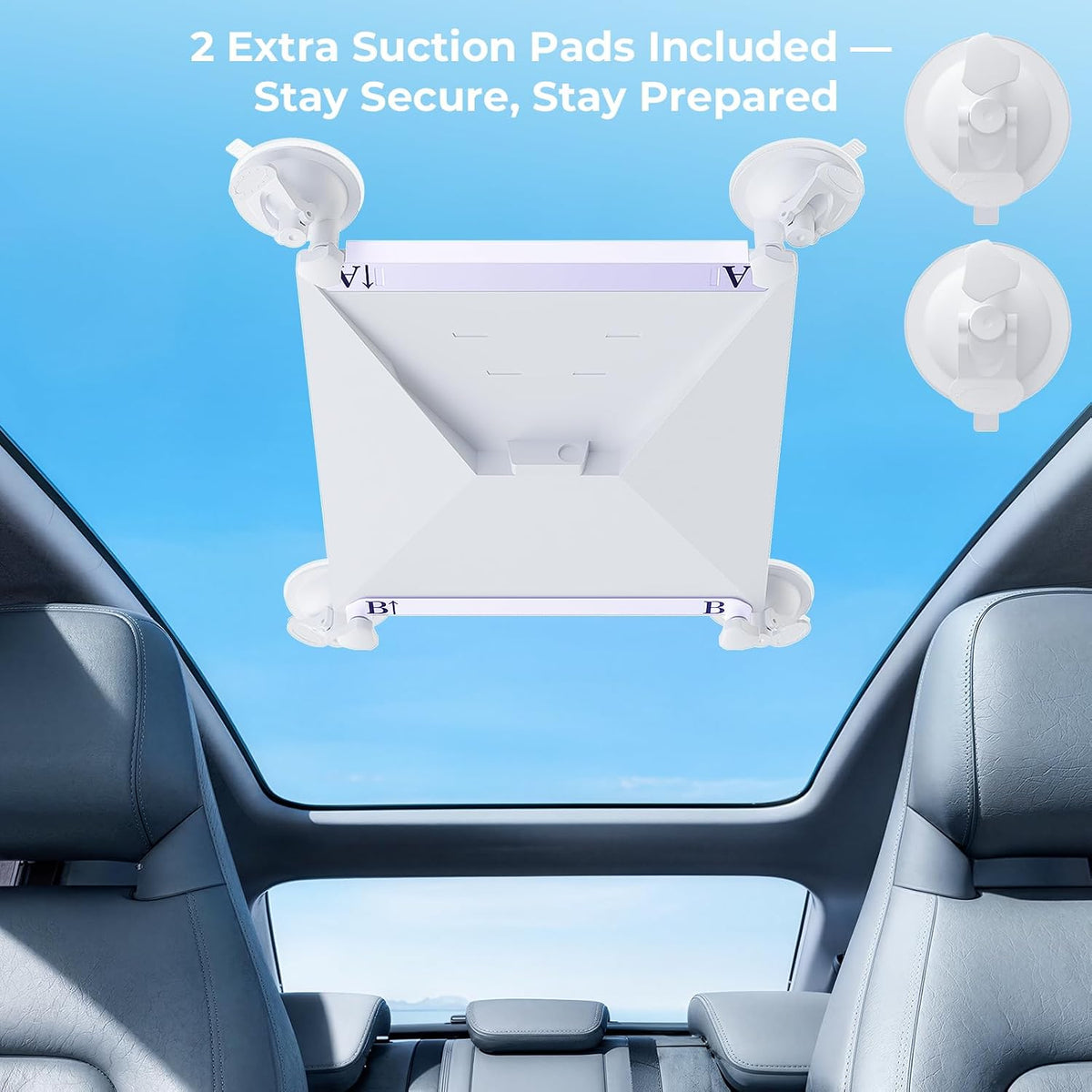 Starlink Mini Car Mount, Starlink Mini Accessories for Car Windows & Sunroofs, Secure Mounting Kit with 2 Spare Cups & Anti-Slip Pad,All-Weather Stability for RVs, Trucks & Boats(White)