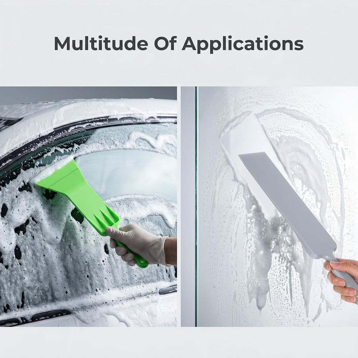 3 Pcs Window Tint Tools Kit, Long Handle Bulldozer Tint Squeegee, Scrubber Paddle Squeegee, Plastic Scraper Window Tinting Tools for Car Front Windows Rear Glass Cleaning,Tinting Film Installation