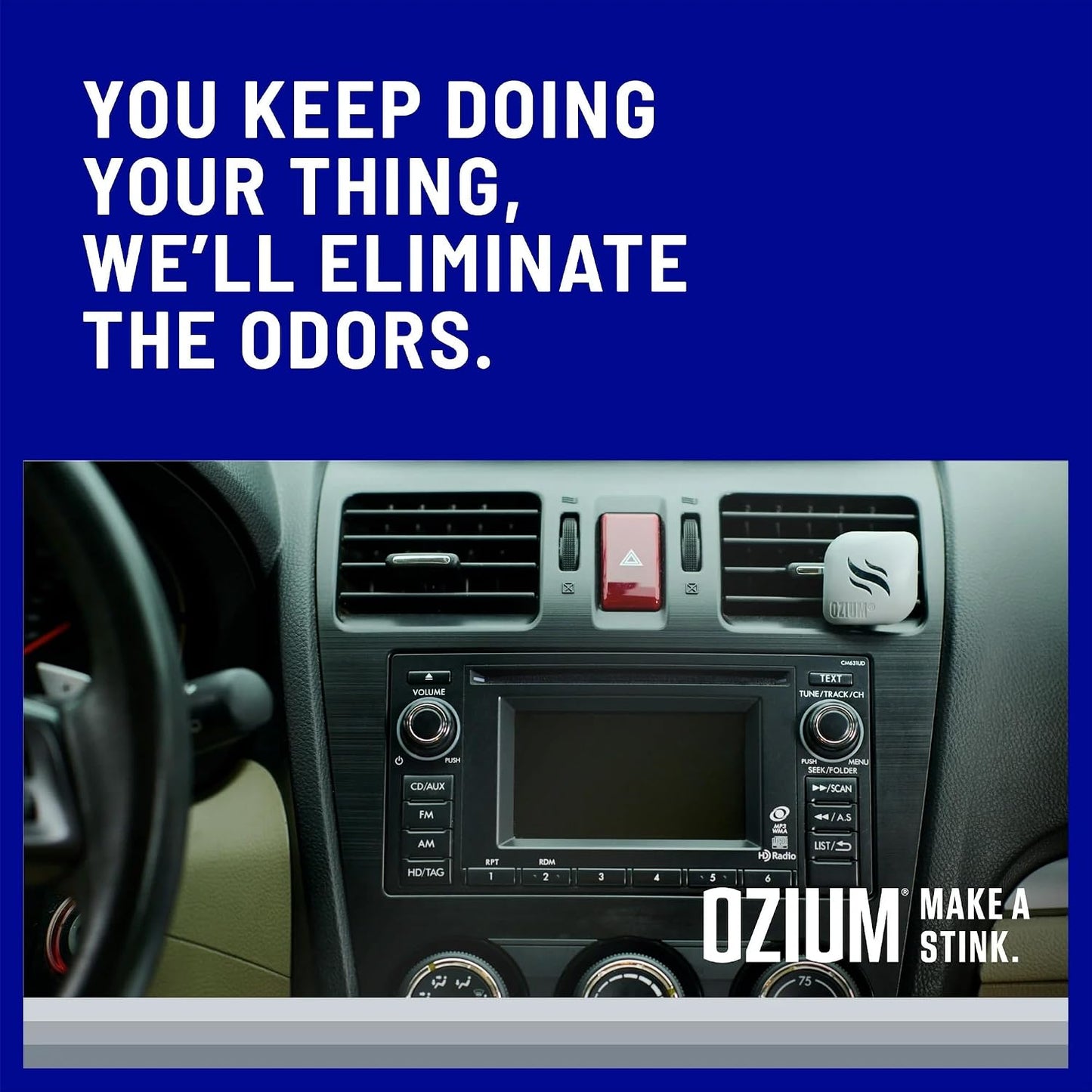 Ozium Membrane Car Vent Clip AC Air Fresheners Car Air Freshener and Car Odor Eliminator (That New Car Smell, 4 Packs)