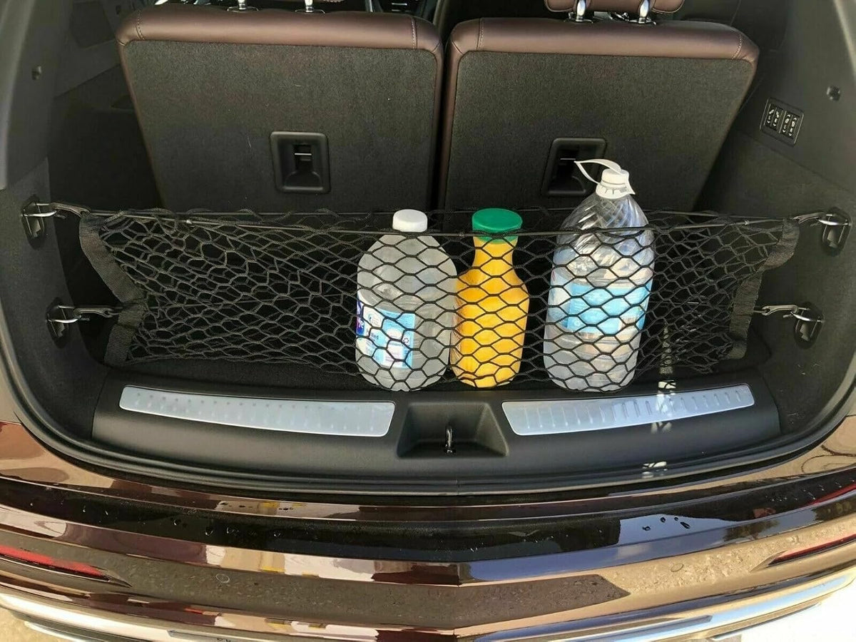 Rear Trunk Organizer Cargo Net for Cadillac XT6 2020–2025 — Envelope Style Cargo Net for SUV—Premium Mesh Elastic Car Trunk Organizer Vehicle Carrier Storage—Compatible with Caddy XT6