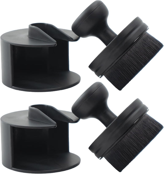 VIKING Tire Shine Applicator Brushes, Automotive Tire Dressing Applicator Brush, Storage Stand Included for Tire Detailing and Car Wash Kit, Black, 2.3 Inch Diameter, 2 Pack