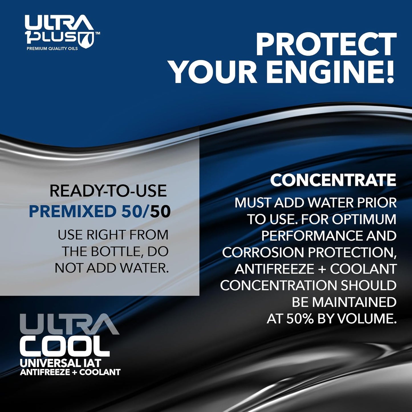 ULTRA 1PLUS Antifreeze Coolant - UltraCool Universal PREMIXED 50/50 - Ready to Use Engine Coolant - Gallon