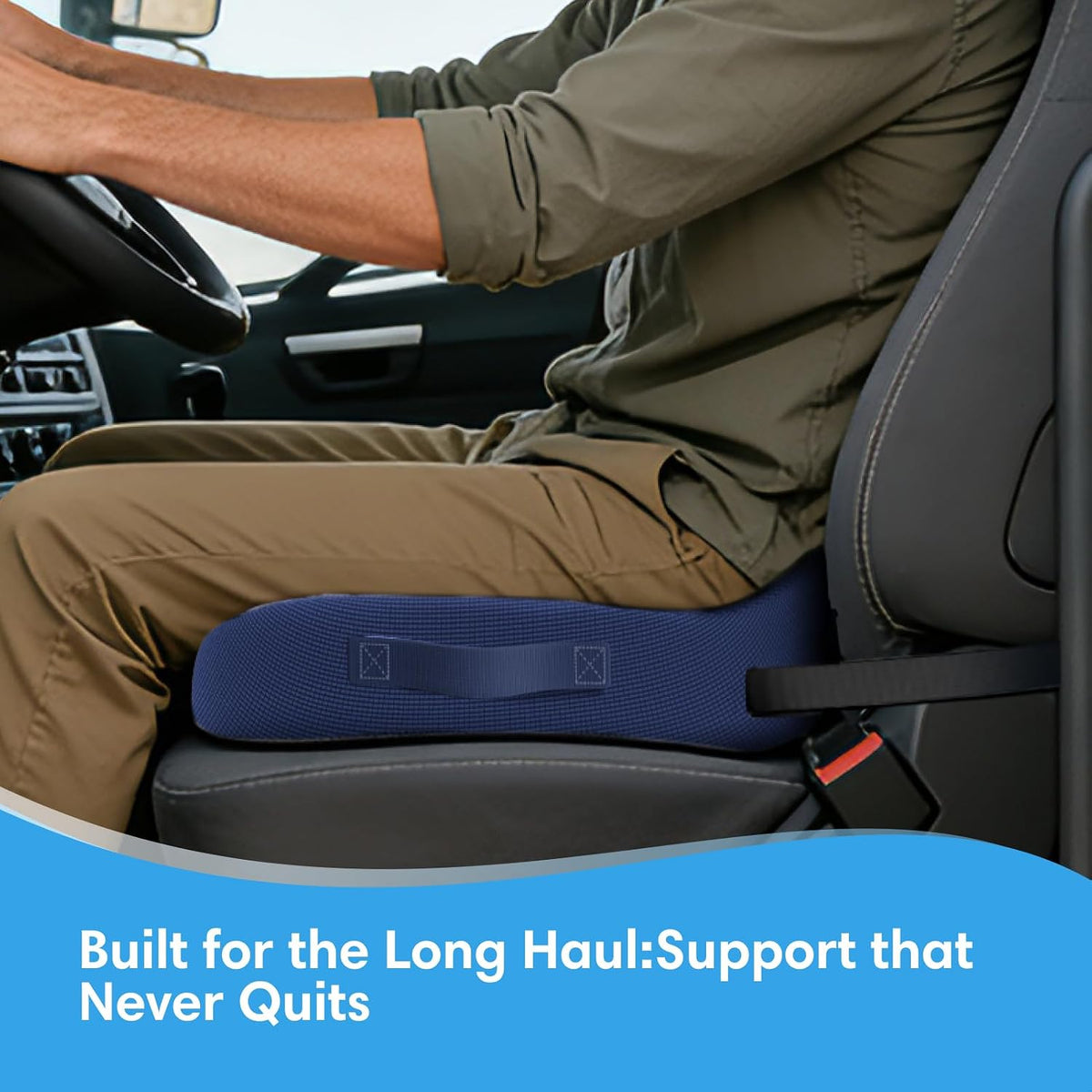 Car Seat Cushion, Memory Foam Seat Cushion for Truck Drivers, Car Seats, Travel & Wheelchair, Sciatica Ease & Tailbone Pain Relief Pillow for Long Sitting Comfort