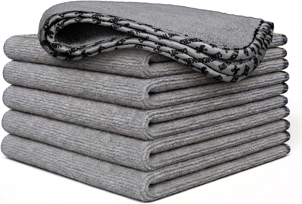 Chemical Guys, AllSwipe Multi-Use Microfiber Towels, Gray, 14 x 12, 6 Pack