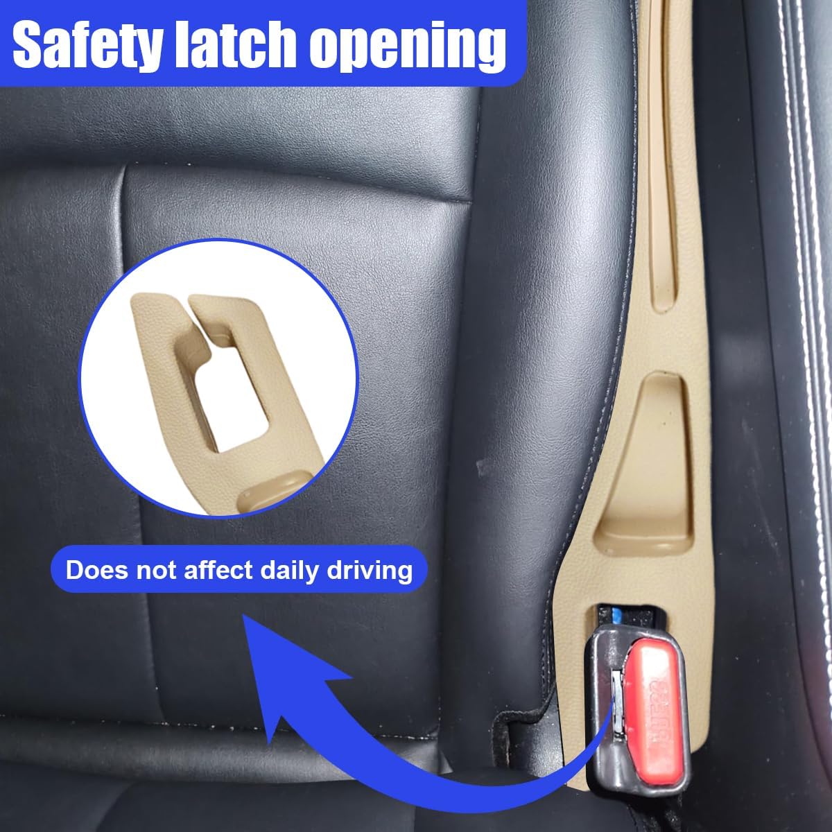 2PCS Car Seat Gap Filler Organizer, Car Center Console Side Plug with Storage Slot Prevent Falling, Multifunctional Vehicle Interior Phone Holder Accessories for Cars, Trucks, SUVs (Beige)