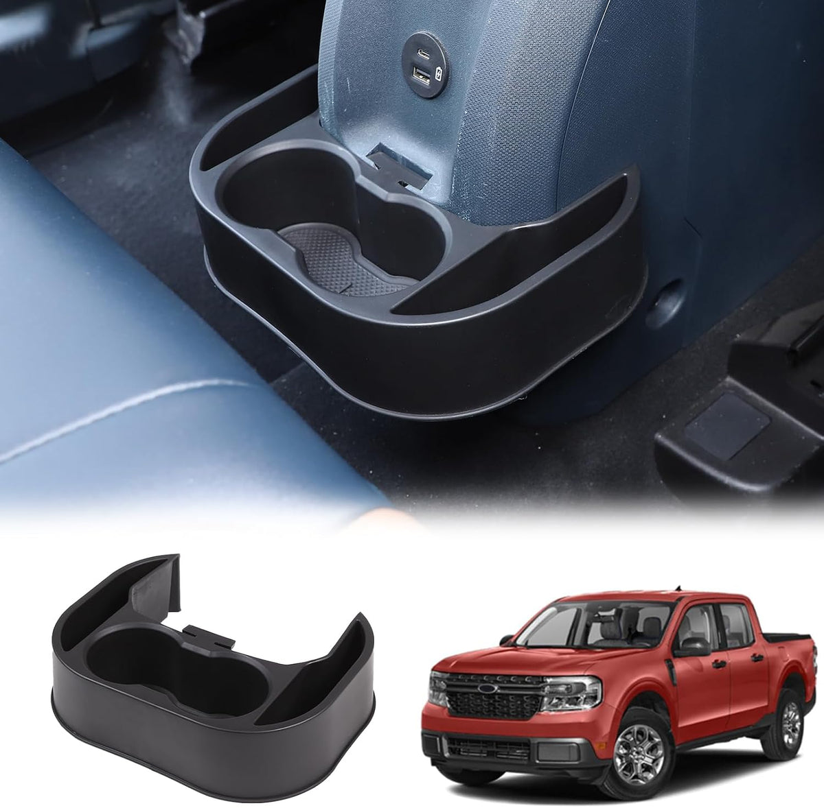 Rear Cup Holder Expander Organizer Compatible with Ford Maverick 2022-2026