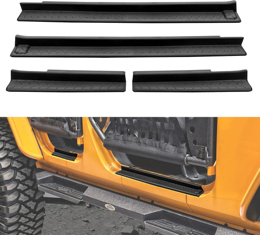 Door Sill Guards Protectors for Jeep Wrangler JK JKU 2007-2018 4 Door
