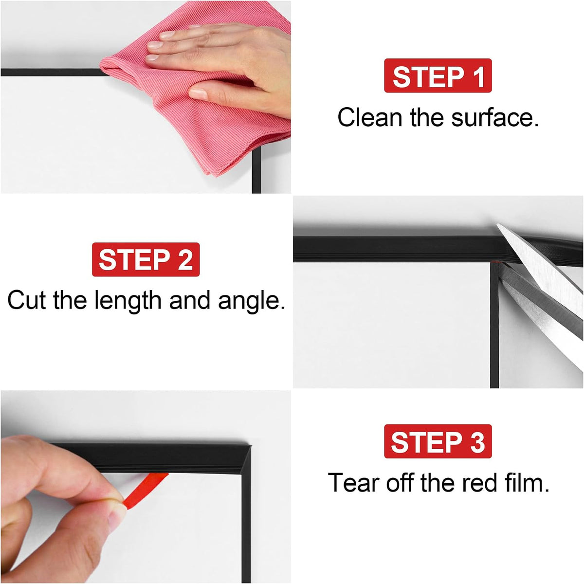 ToLanbbt Rubber Edge Trim U Channel, 1/16" Self Adhesive Sheet Metal Edge Guard Protector, EPDM Seal Strip for Car Doors, Steel Plates, Glass, Hatches, Table Corners, Fit 1/16"(1.6mm), 49Ft, Black