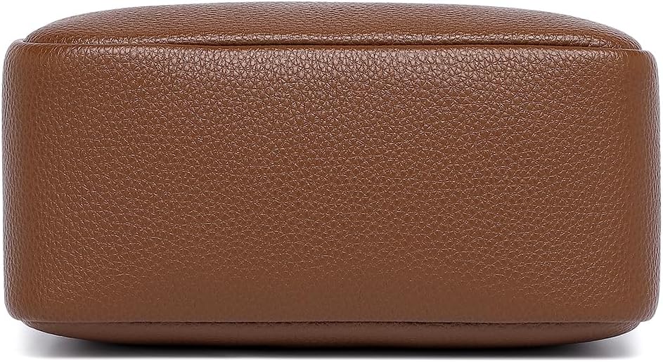 Travel Makeup Bag, Ring Clasp Wristlet Organizer (Toffee Brown)