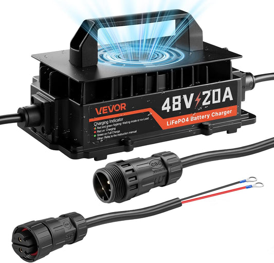 VEVOR Golf Cart Battery Charger 48V 20A Club Car EZGO Lithium Smart Charger