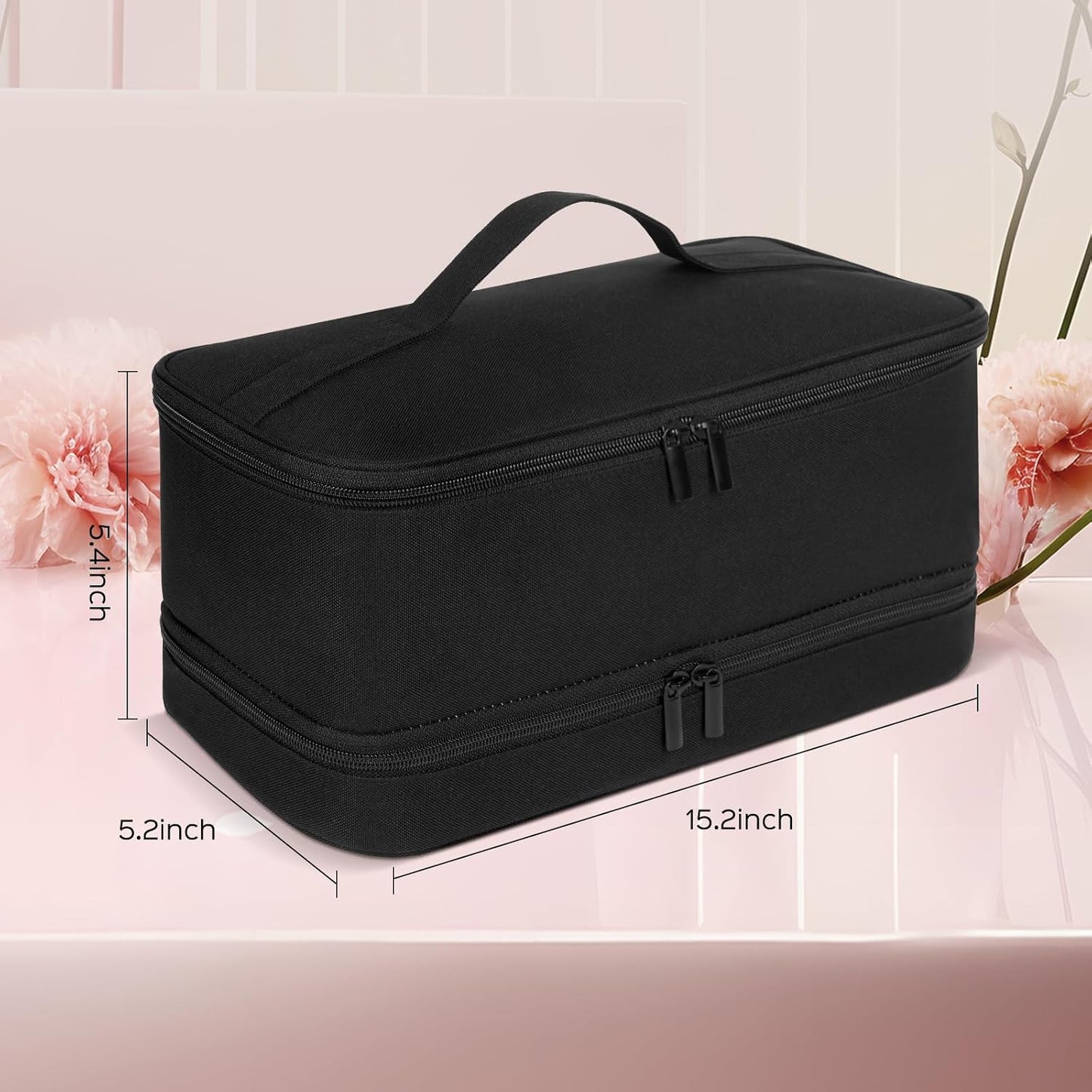 Travel Carrying Case for Shark Flexstyle Air Styling & Drying System,Double-Layer Hair Accessories Tools Storage Bag for Dyson Airwrap Styler Organizer,Black