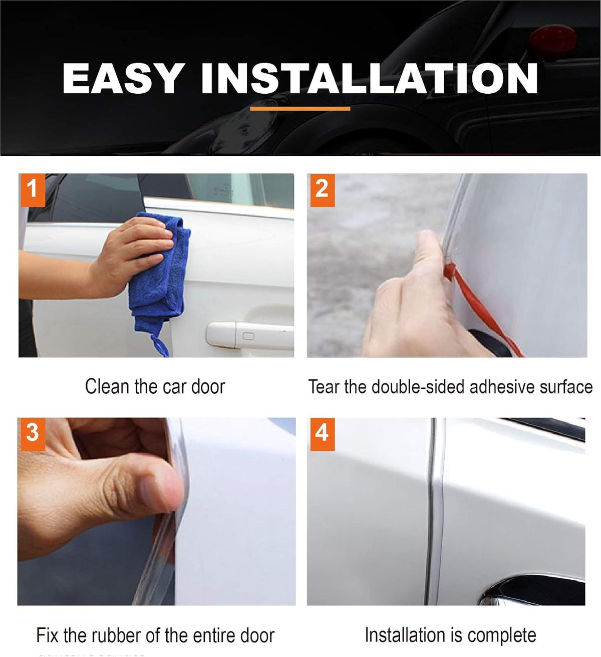 Car Door Edge Guards Clear, 32Ft Rubber Seal Protector U Shape Edge Trim Car Door Edge Protection Fit for Most Car