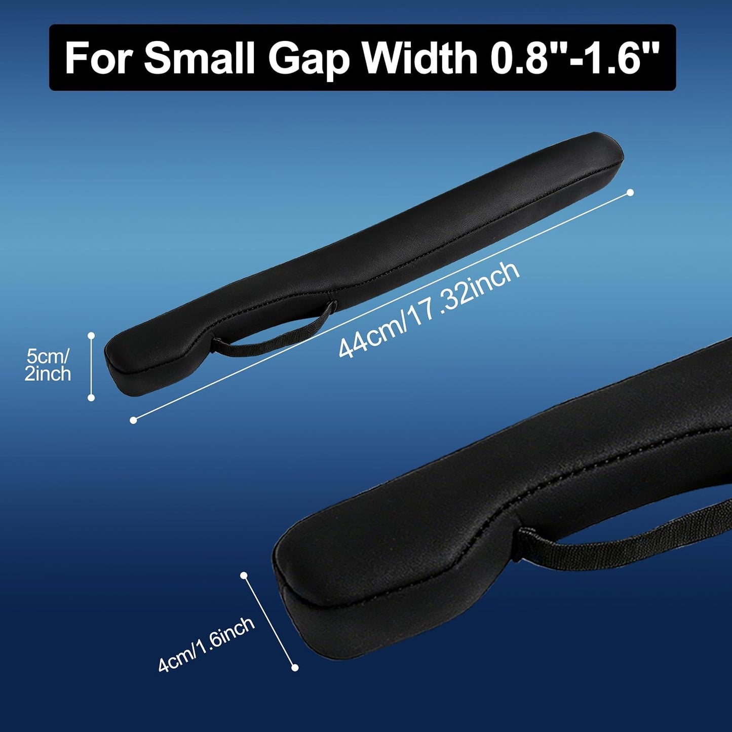 2PC Car Seat Gap Filler, Universal Fit for Car SUV Truck, Full Coverage Between Seat and Center Console, Prevent Small Items from Dropping Black Thin