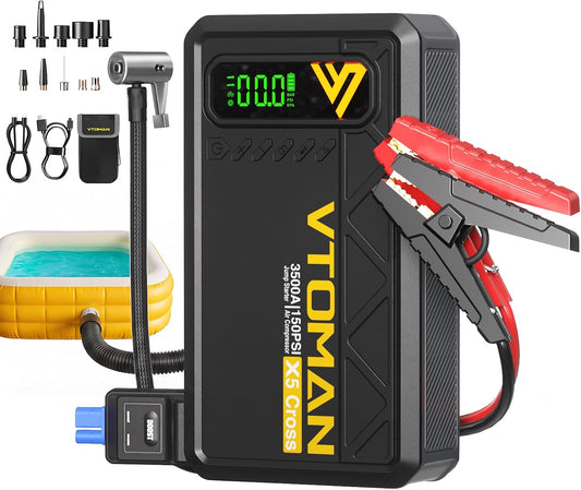 VTOMAN X5 Cross 3500A Jump Starter with Air Compressor, Car Battery Jumper