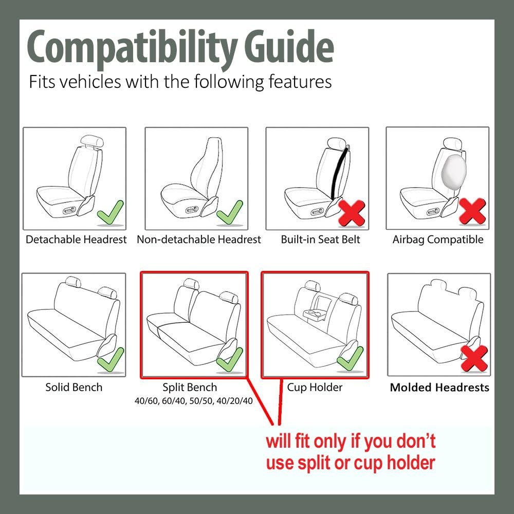 FH Group 3D Air Mesh Car Seat Covers Front Set – Universal Fit Automotive Seat Protectors, Washable Low Back Bucket Seat Covers for SUV, Sedan, Car Accessories, Beige/Black