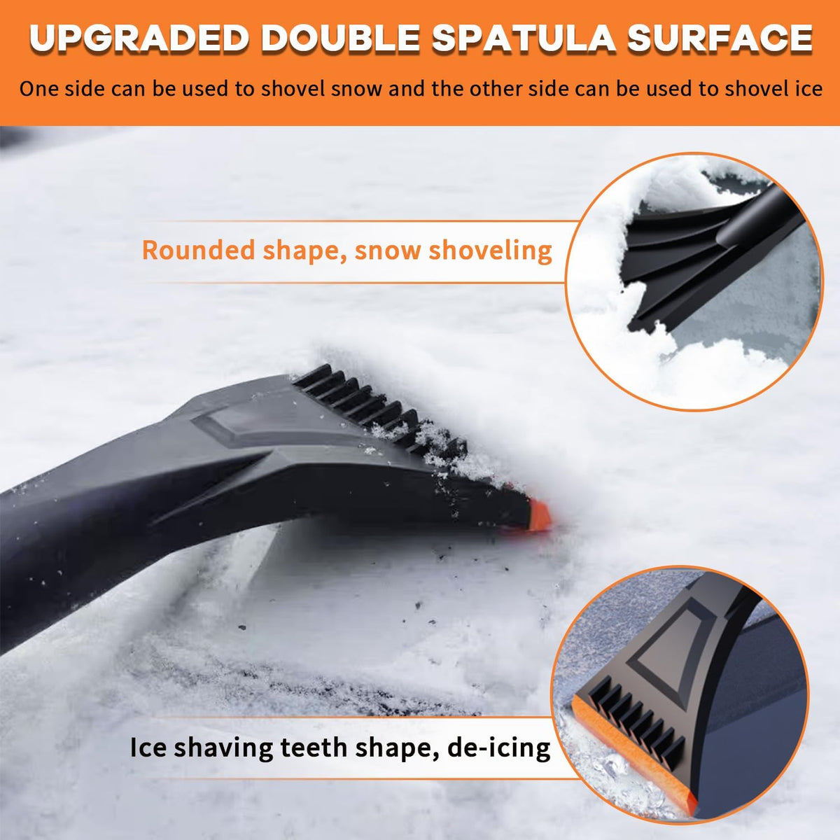 32 Inch Snow Brush - Aluminum Car Snow Scraper and Brush for Cars Windshield with Ergonomic Foam Grip for Snow Removal, Detachable Ice Scraper for Car