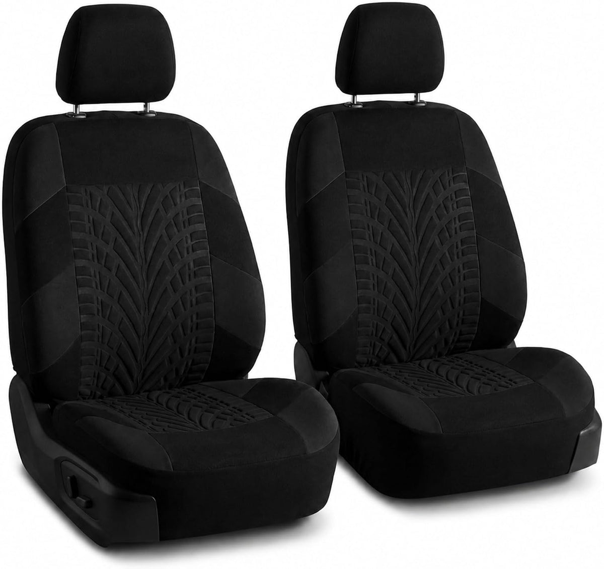 FH Group Front Set Travel Master Car Seat Covers - Covers for Low Back Car Seats with Removable Headrest, Universal Fit, Automotive Seat Cover, Airbag Compatible Car Seat Cover for SUV, Sedan Black