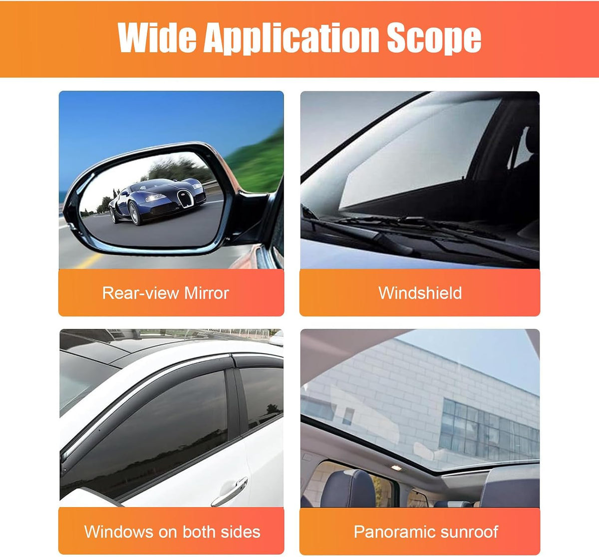 2PCS Windshield Cleaner & Glass Oil Film Remover,100ml Car Glass Cleaner with Brush,Removes Oil,Grease & Fog,Wiper Residue, Anti-Fog Glass Emulsion Cleaner for Clear Driving Visibility