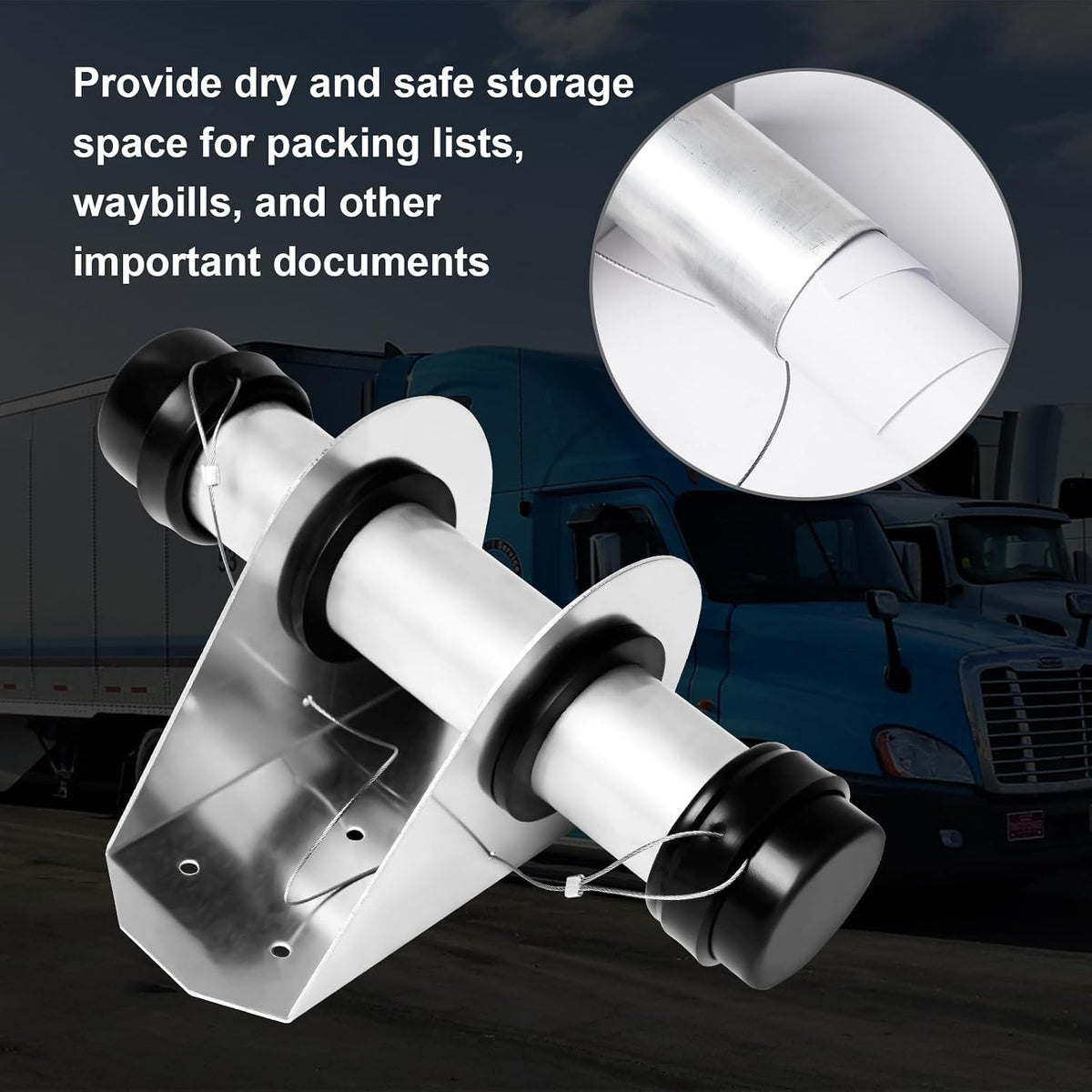Trailer Document Holder Waterproof Registration Card Box with End Caps for Truck Trailers Body Auto Vehicle Tractor Insurance Aluminum 1-5/8" x 9-7/16" Tube Style (12 Pack)