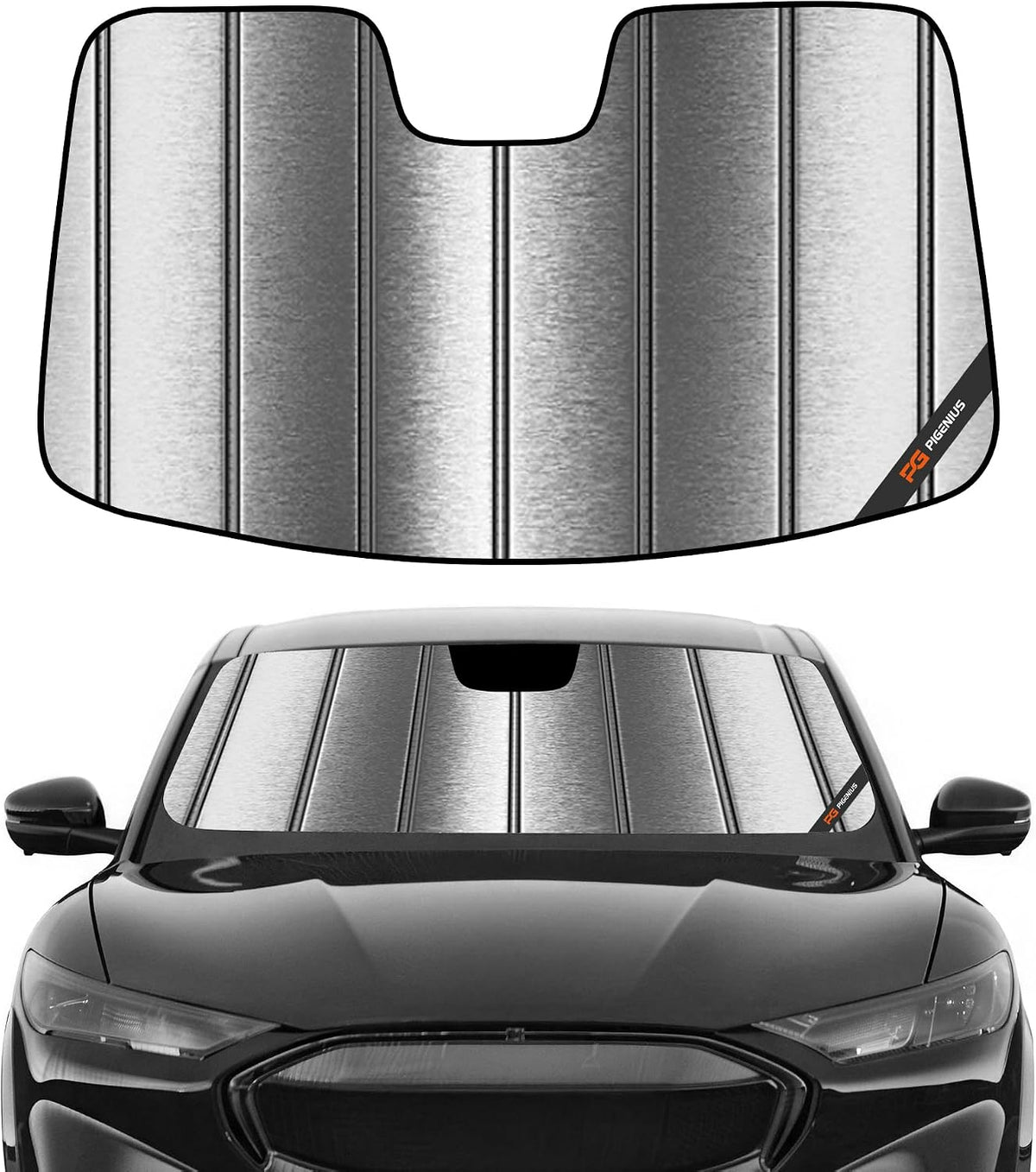 Pigenius Windshield Sun Shade for Ford Mustang Mach-E 2021-2026, Custom Fit Front Window Sunshade - AstraGuard